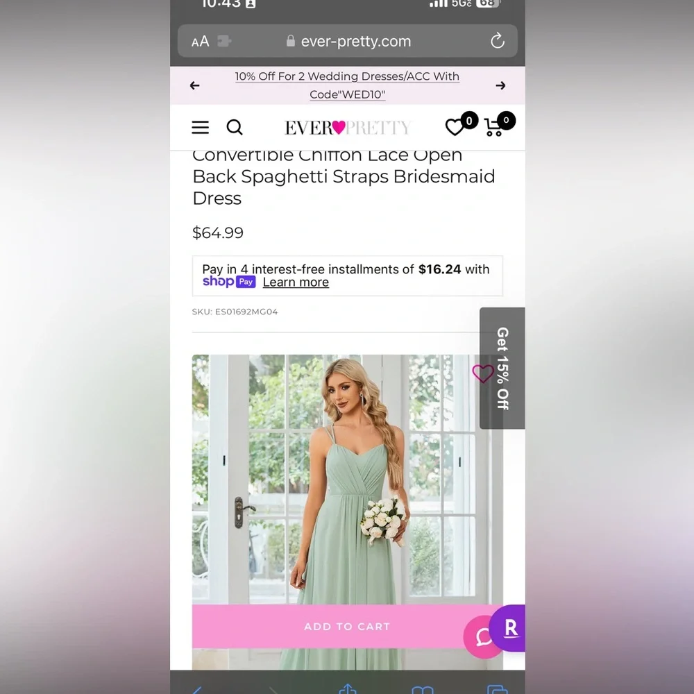 NEW Convertible Chiffon Lace Open Back Spaghetti Straps Bridesmaid Dress - Picture 4 of 8